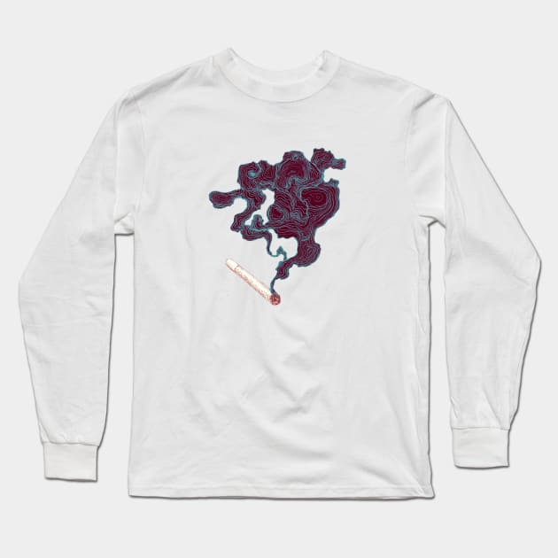 Smoke (Purple & Creme) Long Sleeve T-Shirt by Nathan Watkins Design